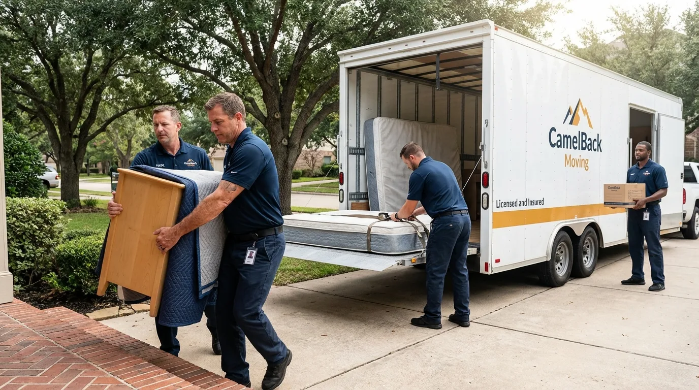 Crew loading residential truck for cross-state move from Milroy, PA